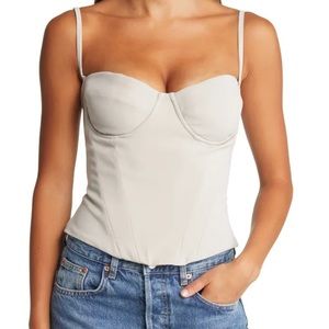 House of CB Shanna Crepe Corset in Beige Size XS Plus Cup